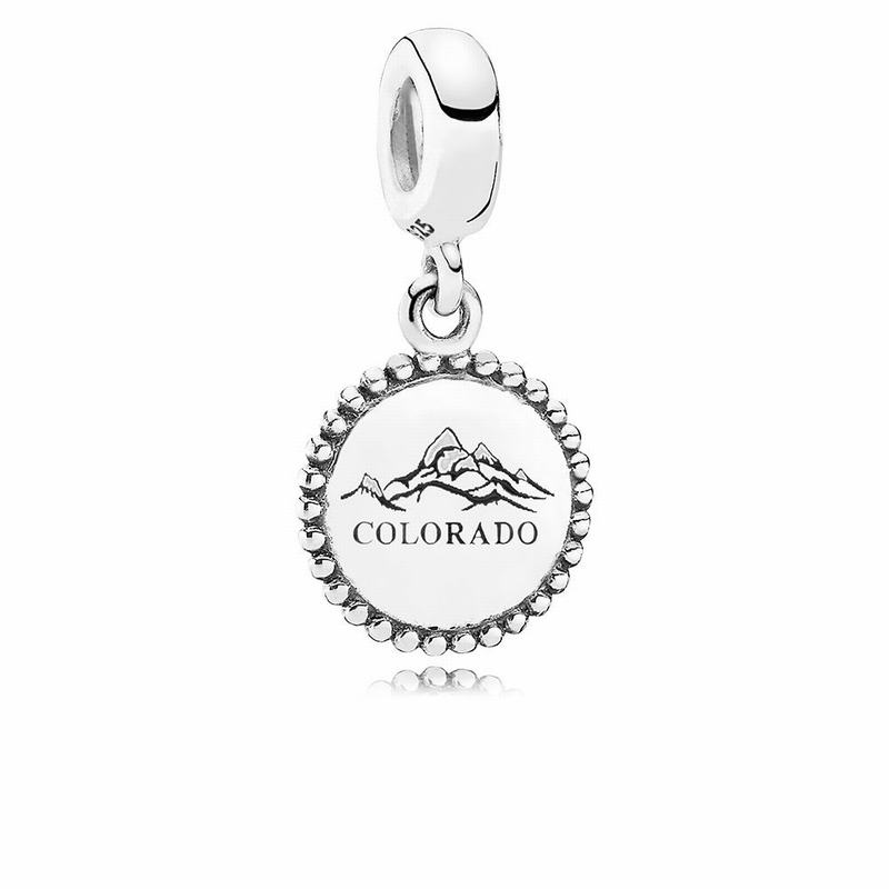 Pandora Colorado Snow Cap Dangle Charm Ireland - Sterling Silver/Enamel/Black - 274309OWH